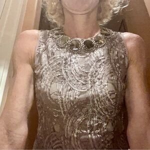 Adrianna Papell GOLD Beaded Dress